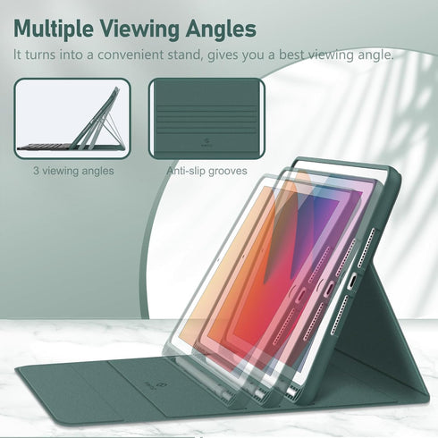 Fintie Keyboard Case for iPad 9th/8th/7th Generation (2021/2020/2019) 10.2 Inch, Midnight Green, Bluetooth Keyboard