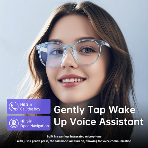 Tulbeys Smart Glasses for Women Men, Bluetooth Glasses with Photochromic Lenses, Touch Control Voice Assistant