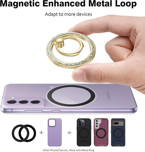 Allengel Magnetic Phone Ring Grip Holder, Compatible with MagSafe for iPhone 15/14 Pro Max and 12 Series