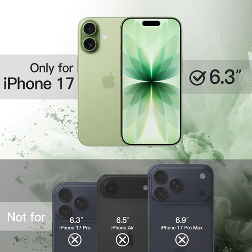JETech 17 6.3-Inch, Case for iPhone Shockproof Phone Bumper Cover, Solid Color Matte TPU Frame, Anti-Scratch Clear Back