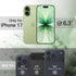 JETech 17 6.3-Inch, Case for iPhone Shockproof Phone Bumper Cover, Solid Color Matte TPU Frame, Anti-Scratch Clear Back