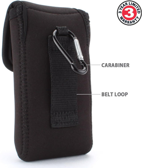USA Gear Small Digital Camera Case with Carabiner, Belt Loop, Scratch Resistant for Nikon Coolpix, Kodak Pixpro,