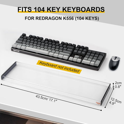 Desing Wish Keyboard Cover for Redragon K556, Water Resistant Half-Covered Acrylic Keyboard Dust Cover Anti-Cat Keyboard Lid Compatible with Redragon K556 Mechanical Gaming Keyboard (104 Keys)