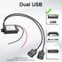 JSADZKJ 12V 24V 5V 3A 15W DIY30cm/1ft(Double DC to Dual USB Female Power Converter,DC-D C Step Down Power