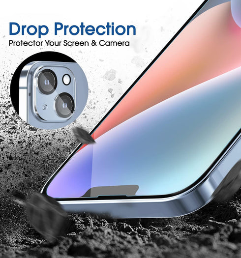 amFiIm Tempered Glass Screen Protector & Camera Lens Protector for iPhone 14 (6.1") - Easy Install, Bubble-Free,