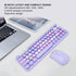 Sanpyl 2.4GHz Keyboard Mouse Combo, Cute Retro 68 Round Keycaps Keyboard, 3 DPI Mouse, USB Receiver Compatible