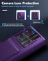 Viaotaily Dark Purple Case for Samsung Galaxy Z Fold 3 with Card Holder & Slide Camera Cover, Built-in Screen Protector