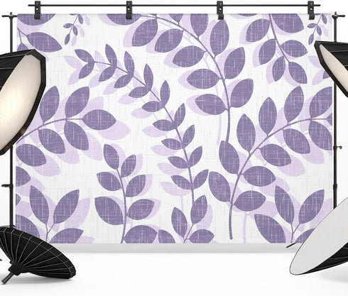 Generic Farm Plant Leaf Photo Backdrop for Photoshoot, 10 x 8 FT Lavender
