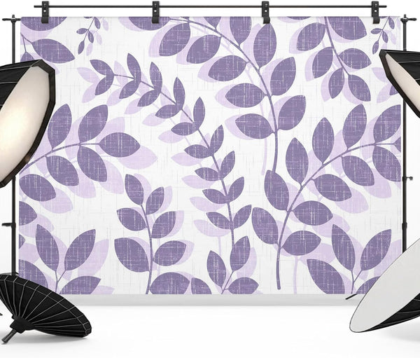 Generic Farm Plant Leaf Photo Backdrop for Photoshoot, 10 x 8 FT Lavender
