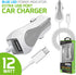 Cellet Micro-USB Car Charger with Built-in Coiled 4ft Long Micro USB Cable (Fast Charging 2.4 Amp)
