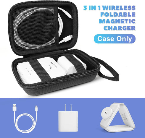Case Compatible with UCOMX Nano/for Apple MagSafe Duo/for Iseyyox/for Rtops/for LISEN 3 in 1 Wireless Foldable Magnetic Charger, Easy to Carrying, Box Only (Black)
