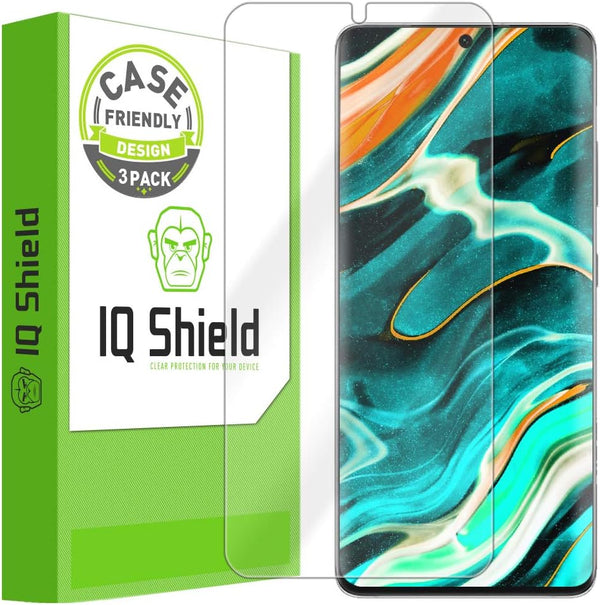 IQShield Screen Protector for Samsung Galaxy S21 Ultra (6.8 inch), 3-Pack Anti-Bubble Clear TPU Film, Case Friendly