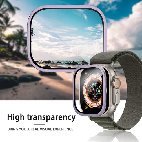 Suoman 2-Pack for Apple Watch Ultra 2 49MM Case, Waterproof Ultra-Thin Full Coverage Tempered Glass Protector Cover