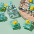 DRAOZA Kutethy X Gateron Jade Series Goldenrod Yellow Pro Switches, 55gf Pre-lubed 5 Pin Linear Keyboard Switches for