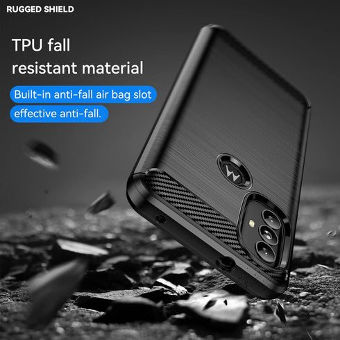 Fashion Flexible TPU Bumper Case for Moto G Power 2022 with HD Screen Protector (Black)