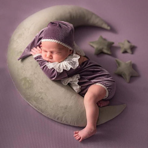 IGMaryBox Baby Moon Star Pillow Infant Posing Pillow Newborn Photography Prop Newborn Photography Posing Pillows Grey