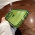 Ownest Creative Design Case for iPhone 13 with Clear Kickstand and Camera Holder, Slim Shockproof Cool Cover, Green