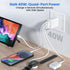DILTEX 4USB 40W 2 Pack Ports Gan Foldable Charger - Compact USB-C & USB-A Fast Charger with Smart Power Output for Safe