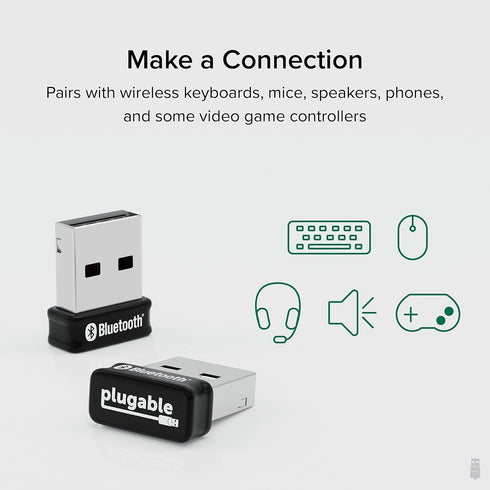 Plugable USB Bluetooth Adapter for PC, Bluetooth 5.0 Dongle Compatible with Windows, Add 7 Devices: Headphones,