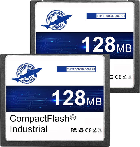 THREE COLOUR DOGFISH Dogfish 2 Pack 128MB Compact Flash Memory Card High Performance Industrial CF