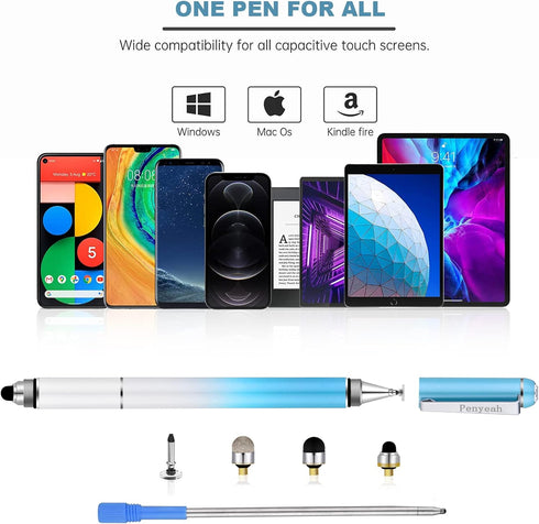 Penyeah Stylus Pens for Touch Screens, 3 in 1 Stylus Pen for Android, Universal Capacitive Stylus for Phones, Tablets,