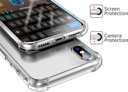 Phone Case Compatible for iPhone XR, Crystal Clear Hard Back Cover with Shockproof Protection, 6.1 inches