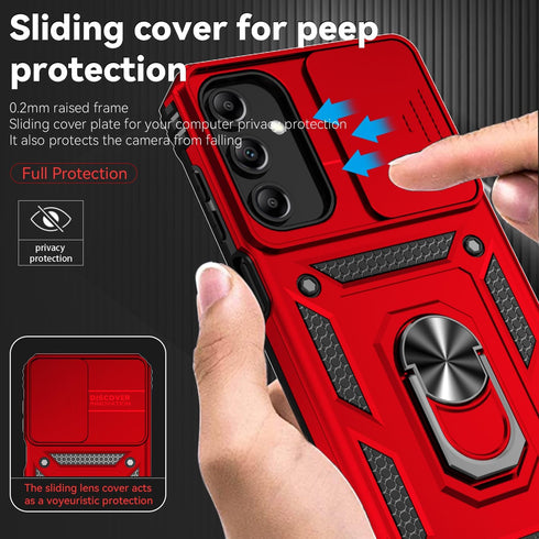 for Samsung A15 5G Case with Screen Protectors and Camera Cover, Military Grade Drop Tested - Red