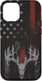 iPhone 12/12 Pro Case - American Flag Whitetail Deer Buck Hunting USA FLAG Hunter