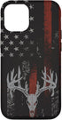iPhone 12/12 Pro Case - American Flag Whitetail Deer Buck Hunting USA FLAG Hunter