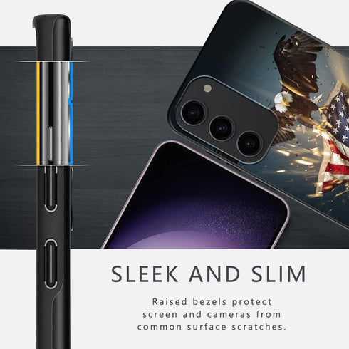 Samsung Galaxy S23 Case, American Flag Eagle Pattern, Soft TPU Shockproof Anti-Scratch Cover - 6.1"