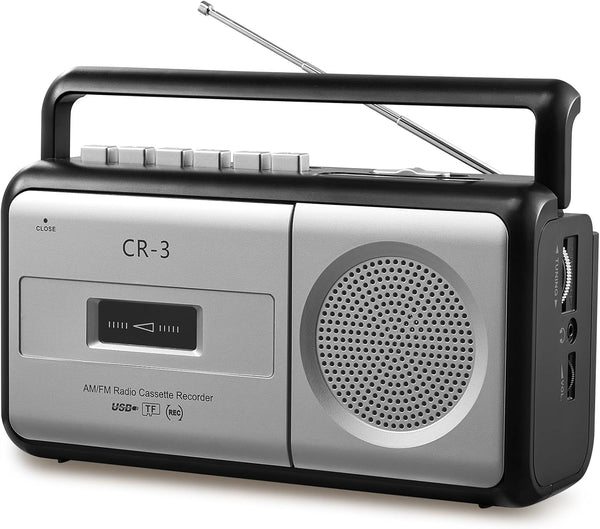 DGXWLLW Portable Cassette Player Boombox AM/FM Radio Stereo, Vintage Casette Tape Player Recorder