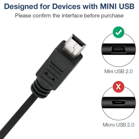 SaiTech IT USB 2.0 A to Mini 5 pin B Cable for External HDDs/Camera/Card Readers/MP3 Player (Black, 10 Pack, 3 Feet)