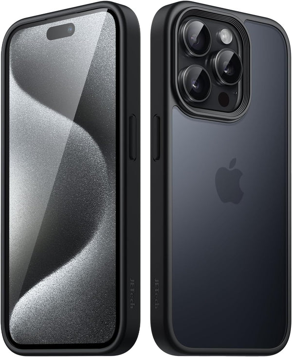JETech iPhone 15 Pro Case: Matte Shockproof Military Grade Drop Protection, Frosted Translucent Back Cover - 6.1 inch