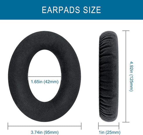 Earpads for Sennheiser HD598/HD518/HD558 Headphones, Velour Ear Pads Cushions Replacement for HD595/HD599 (Black)