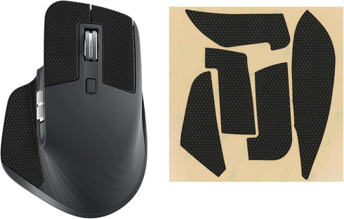 kwmobile Mouse Grip Tape Compatible with Logitech MX Master 3S, Non-Slip Faux Leather Grip Tape - Black