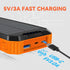 Solar Charger Power Bank 49800mAh, Wireless Battery Pack with 3 Built-in Cables, 6 Outputs & 2 Inputs for Cell Phones