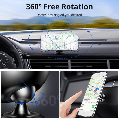 Syncwire Magnetic Car Phone Holder for Dashboard, 360° Adjustable Magnet Cell Phone Mount for iPhone, Samsung, LG