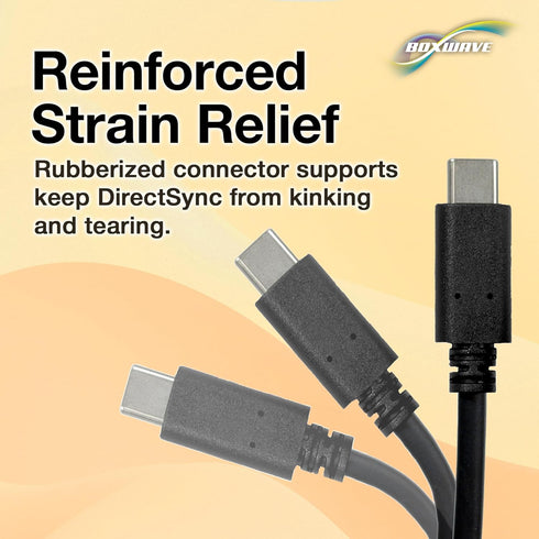BoxWave 6ft DirectSync USB 3.0 A to USB 3.1 Type C Cable for Simbans PicassoTab 10, Charge and Sync - Black