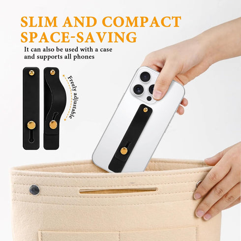 Fejnyer 2-Pack 2) White Silicone Phone Strap with Kickstand - Versatile Grip & Holder for Most Phones and Cases (Black