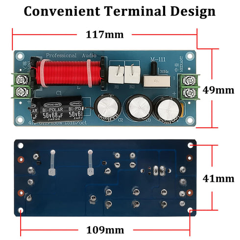 HiQltyla 150W 1-Way M-111 4 8 2Pack Mediant Speaker Crossover for Car/Home Audio, Passive Crossover for HiFi Car/Home