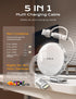 LISEN 5-in-1 Fast Charging Retractable Cable for iPhone, iPad, Samsung - 60W Charger with USB-C/A Ports for Phones, Tablets