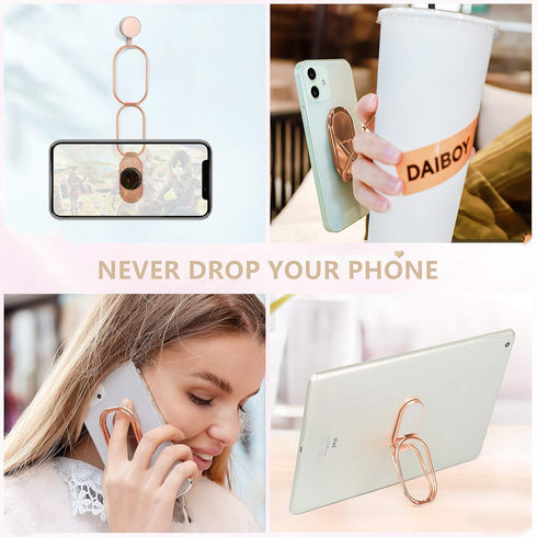 Mindsky Phone Ring Holder Finger Kickstand Retractable 360°Rotation Ultra-Thin Cell Phone Back Grip Foldable Cellphone Stand for iPhone iPad Smartphones Tablets (with Universal Magnetic Car Mount)