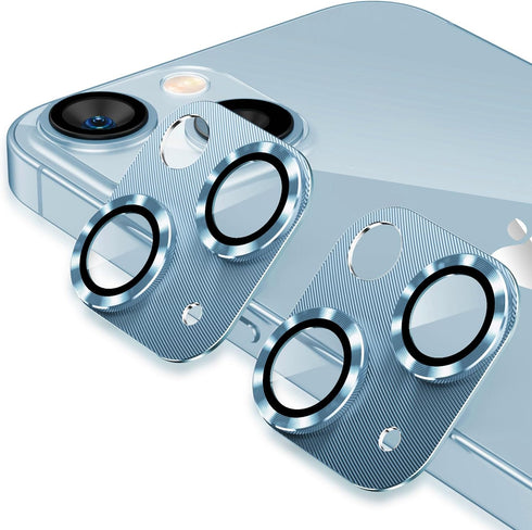 AFARER 2 Pack for iPhone 15/iPhone 15 Plus Camera Lens Protector, Metal Camera Cover with 9H Tempered Glass Screen