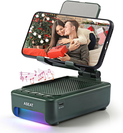 Gifts for Men Him, Cell Phone Stand with Bluetooth Speaker & LED Color Changing Light, Unique Gifts for Women, Birthday