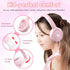Kids Headphones with Cord, 3.5mm Jack, Safe Volume Control, Built-in Microphone, Pink