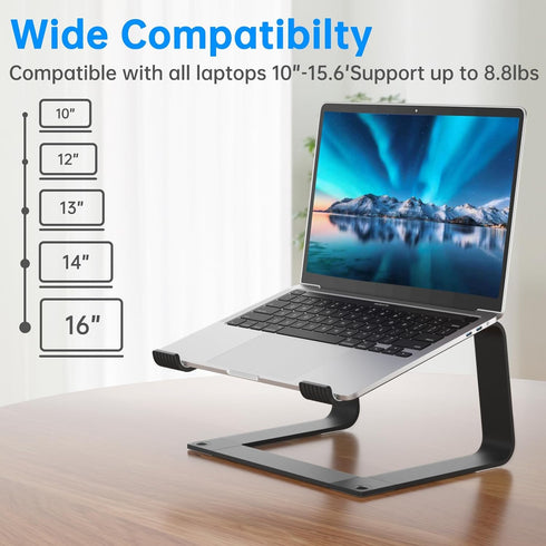 GleYo 10-16" Laptop Stand for Desk Portable Computer Riser Metal Notebook Holder Printer Stand Office Desk Accessories