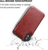 iPhone XR Wallet Case with Card Holder, Premium PU Leather Kickstand, Double Magnetic Clasp, Shockproof Cover (Brown)