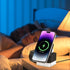 3 in 1 Wireless Charger Stand, Foldable Apple Charging Station Cube with LED Night Light for iPhone