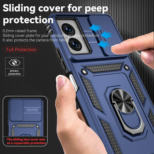 Motorola Moto G Power 5G 2024 Case with Camera Lens Cover, HD Screen Protector, Military-Grade Drop Tested, Navy Blue