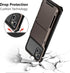 Vofolen iPhone 15 Plus Case, Gun Metal, Dual Layer Shockproof Wallet with Card Holder, 4-Card Slot, 6.7'' Protective